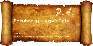 Porubszky Aszpázia névjegykártya